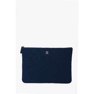 Pre-loved Chanel™ 2019/20 Navy Cloth Clutch